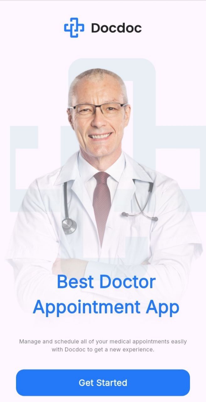 Home screen with doctor specialities